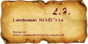 Landesman Hilária névjegykártya